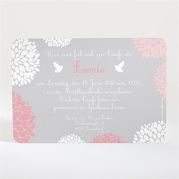 Einladung Taufe Vogelflug Mädchen - Vue 2