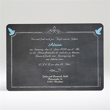 Einladung Taufe Blauer Engel - Sicht 2