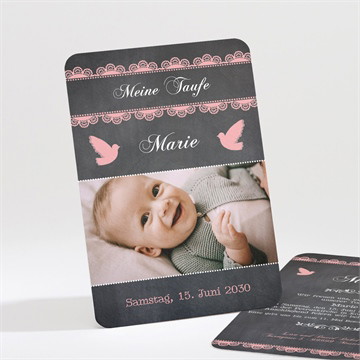 Einladung Taufe Vintage taube