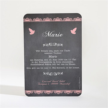 Einladung Taufe Vintage Taube - Vue 2