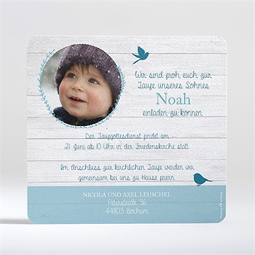 Einladung Taufe blaue schleife - Vue 2