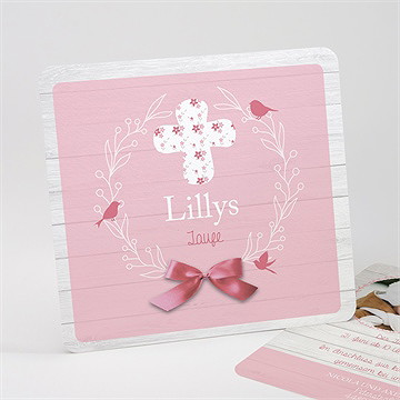 Einladung Taufe Rosa Schleife