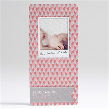 Einladung Taufe Rosa Mosaik - Sicht 2