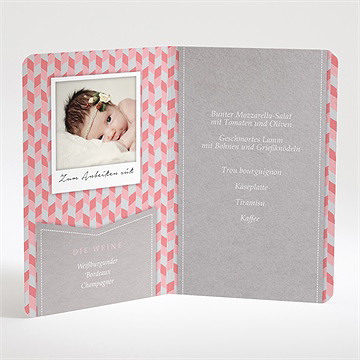 Menükarte Taufe Rosa Mosaik - Vue 2