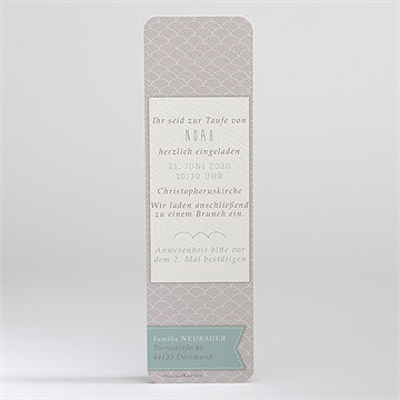 Einladung Taufe Taufbogen - Karte Rückseite