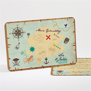 Geburtstagseinladung schatzkarte