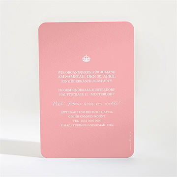 Geburtstagseinladung Keep Calm Rosa - vue 2