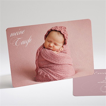 Einladung Taufe Klassik Rosa