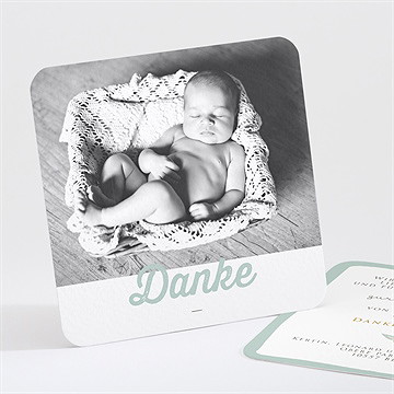 Dankeskarte Taufe blumenalphabet junge