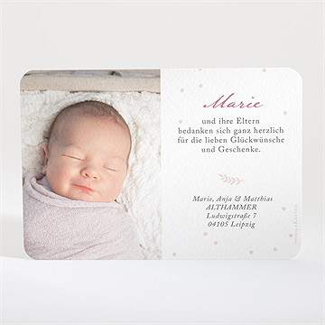 Dankeskarte Geburt Fahnengirlande Rosa - Vue 2