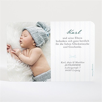 Dankeskarte Geburt Fahnengirlande Blau - Vue 2