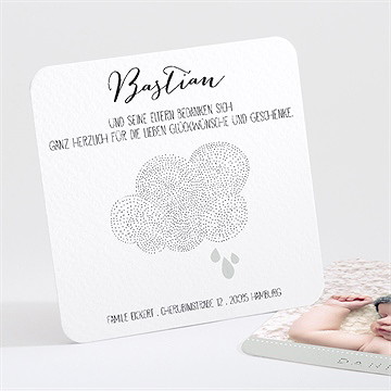 Dankeskarte Geburt Wolke