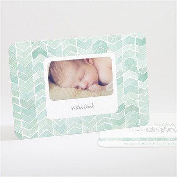 Dankeskarte Geburt Aquarellmuster grün