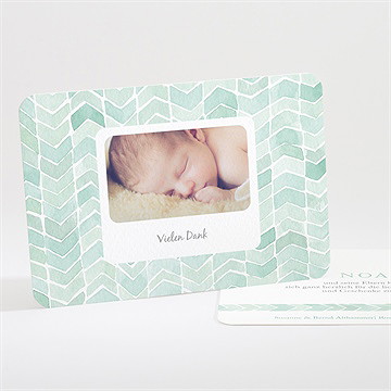 Dankeskarte Geburt Aquarellmuster Grün