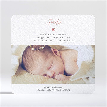 Dankeskarte Geburt blumenmeer - Vue 2