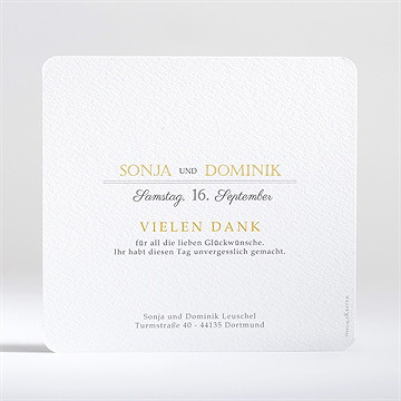 Dankeskarte Hochzeit Der Goldene Tag - Vue 2