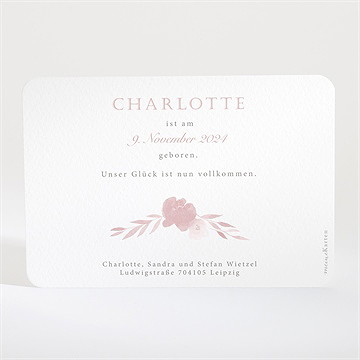 Geburtskarte kleine rose - Vue 2