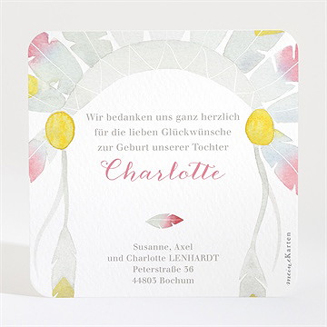 Dankeskarte Geburt Meine Kleine Indianerin - Vue 2