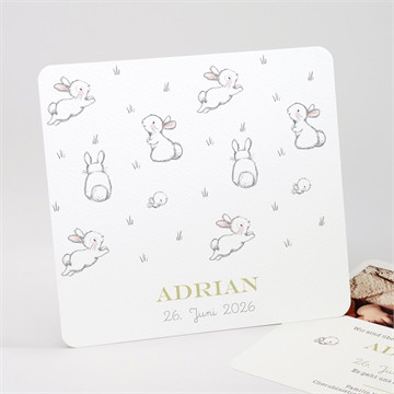 Geburtskarte Hasen party