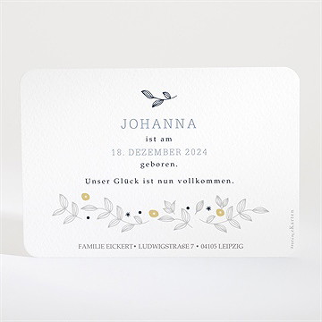 Geburtskarte Blumenranken - Vue 2