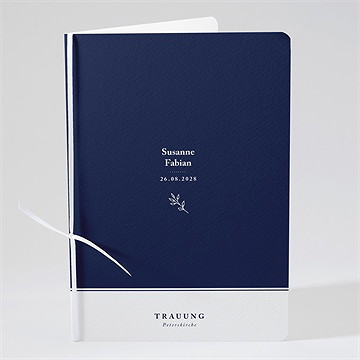 Kirchenheft Hochzeit schick in blau