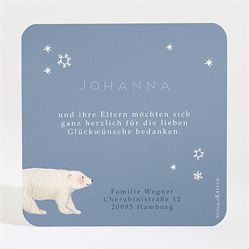 Dankeskarte Geburt Eisbär - Vue 2