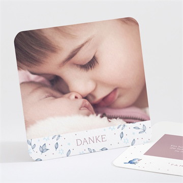 Dankeskarte Geburt vögelchen