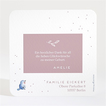 Dankeskarte Geburt Vögelchen - Vue 2
