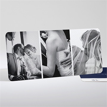 Dankeskarte Hochzeit schick in blau