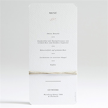 Menükarte Hochzeit Reine Eleganz - Vue 2