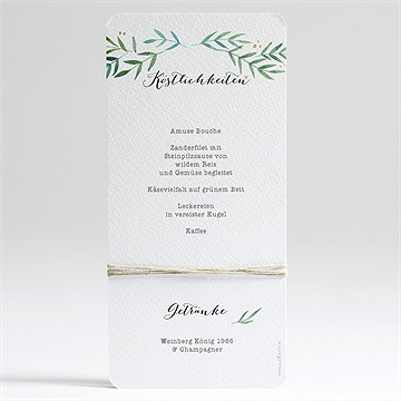 Menükarte Hochzeit Zarte Blätterranke - Vue 2