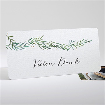 Dankeskarte Hochzeit zarte blätterranke