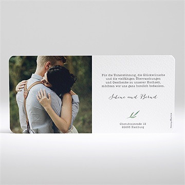 Dankeskarte Hochzeit zarte blätterranke - Vue 2