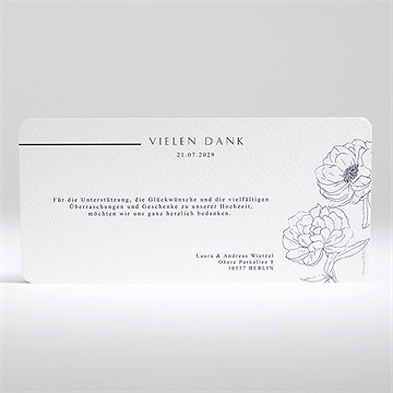 Dankeskarte Hochzeit pfingstrose - Vue 2