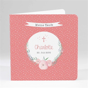 Einladung Taufe Pünktchen rot