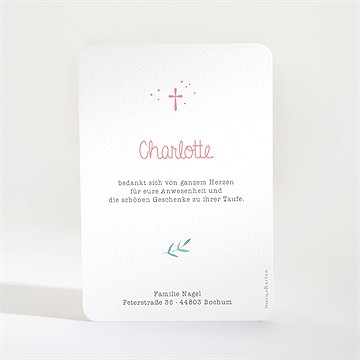 Dankeskarte Taufe pünktchen rot - Vue 2