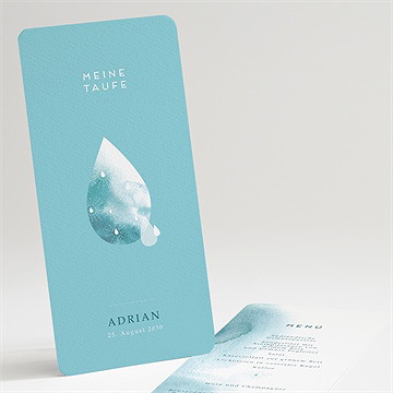 Menükarte Taufe wassertropfen