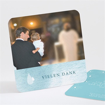 Dankeskarte Taufe wassertropfen