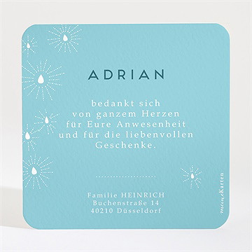 Dankeskarte Taufe Wassertropfen - Vue 2