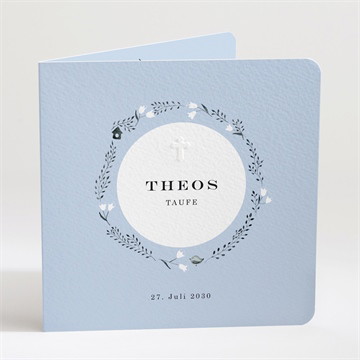 Einladung Taufe ring der natur blau