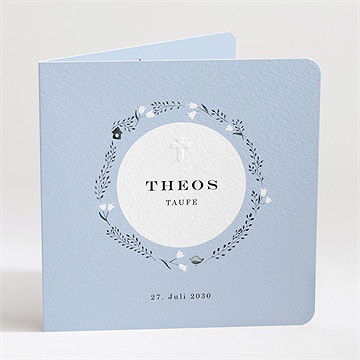 Einladung Taufe ring der natur blau