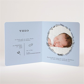 Einladung Taufe ring der natur blau - Vue 3