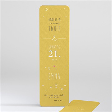Andenken Taufe Unser Star Gelb