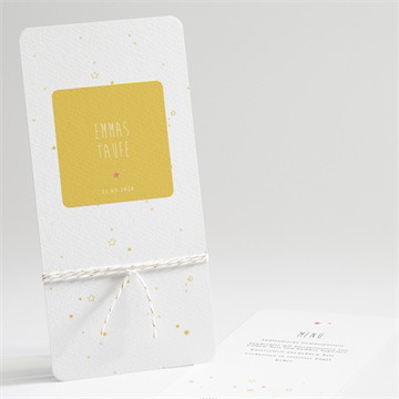 Menükarte Taufe unser star gelb