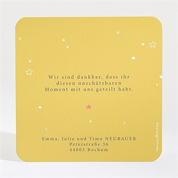 Dankeskarte Taufe unser star gelb - Vue 2
