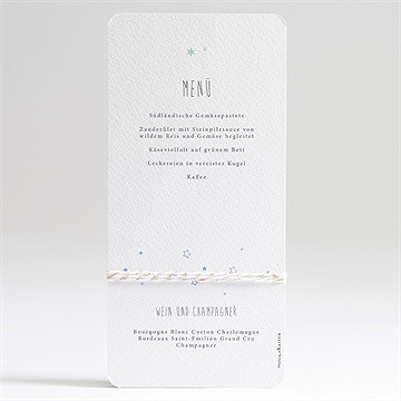 Menükarte Taufe unser star blau - Dos du menu