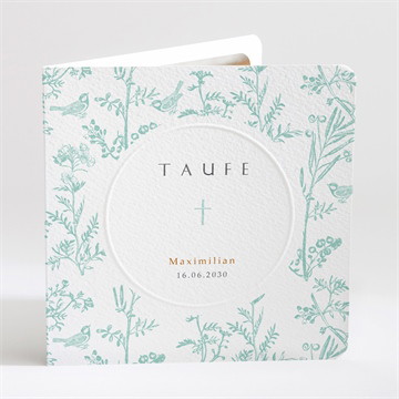 Einladung Taufe vintage vogel - gold