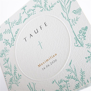 Einladung Taufe vintage vogel - vue 2