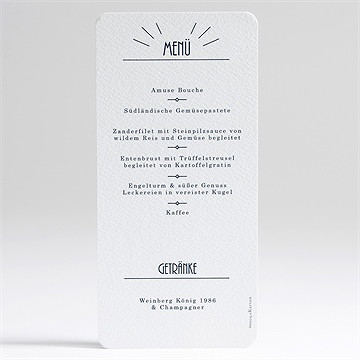 Menükarte Hochzeit Art-Déco Design - Vue 2