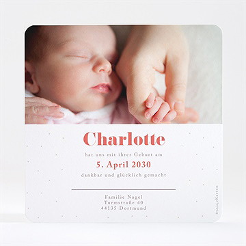 Geburtskarte Rote Freude - vue 4